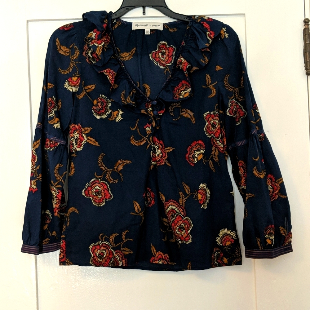 Madewell ruffle collar shirt